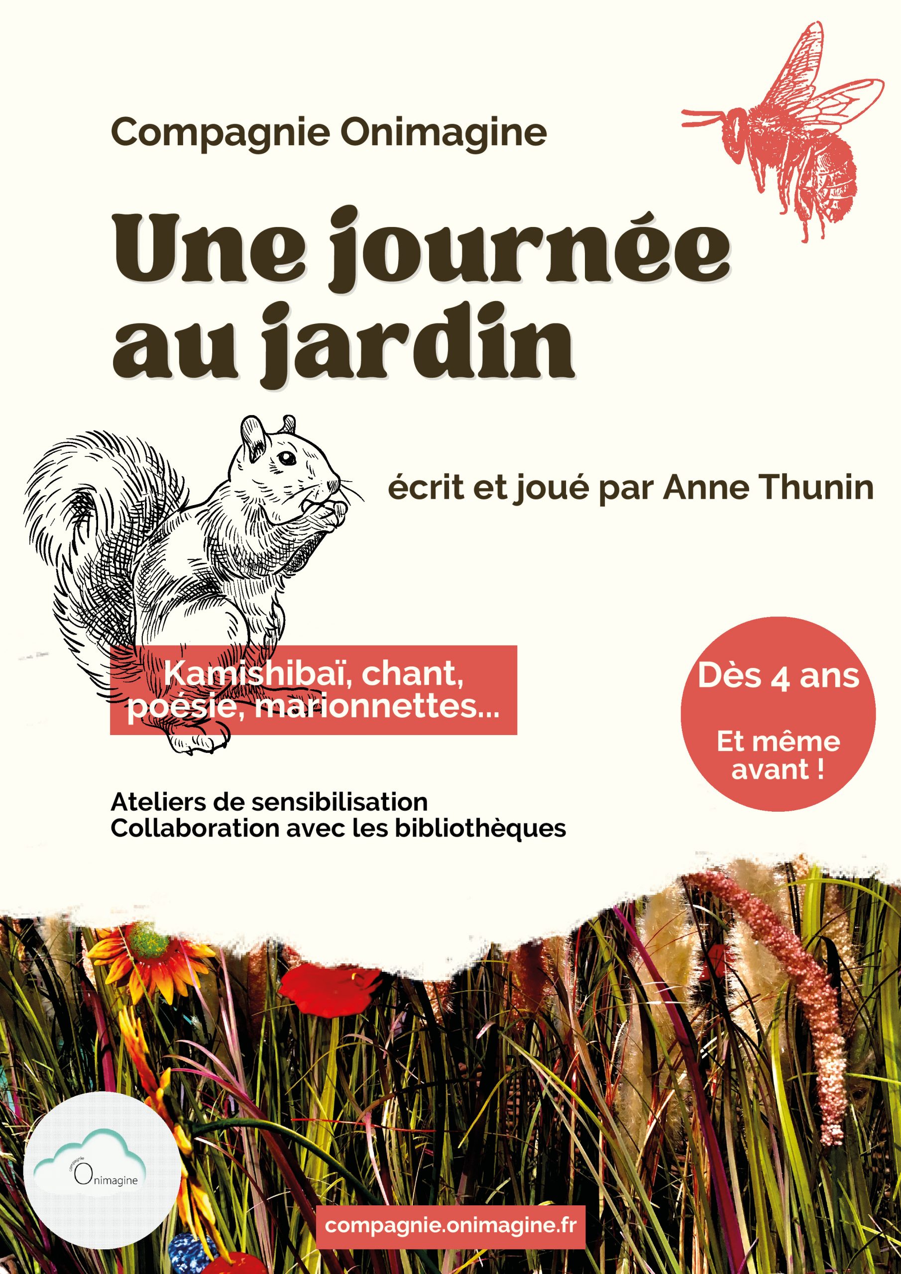 Lundi 23 octobre à 10h30 : spectacle "Une journée au jardin" de la compagnie "Onimagine"